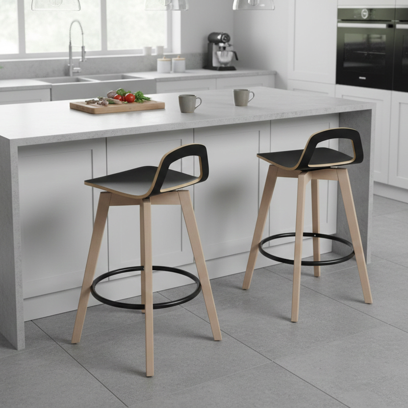 Berlin Natural Wood Counter Bar Stool