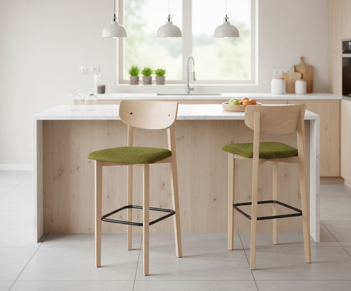 Izmir Natural Wood Bar Stool