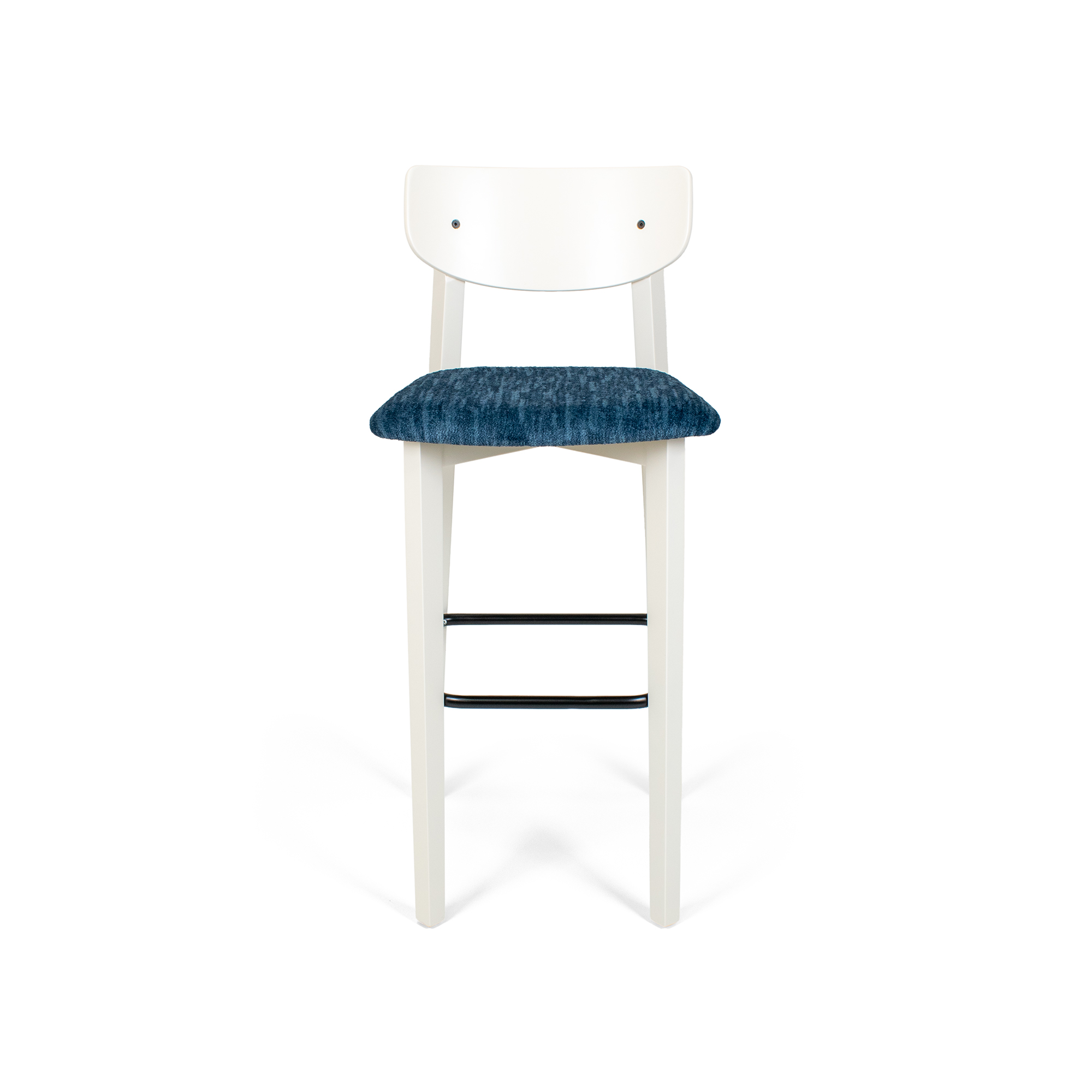 Izmir White Wood Bar Stool