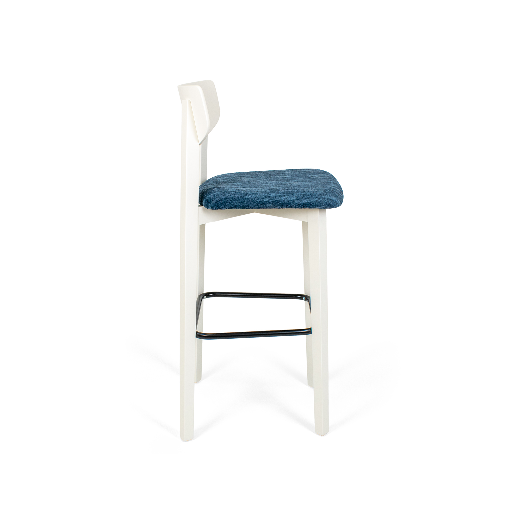 Izmir White Wood Bar Stool