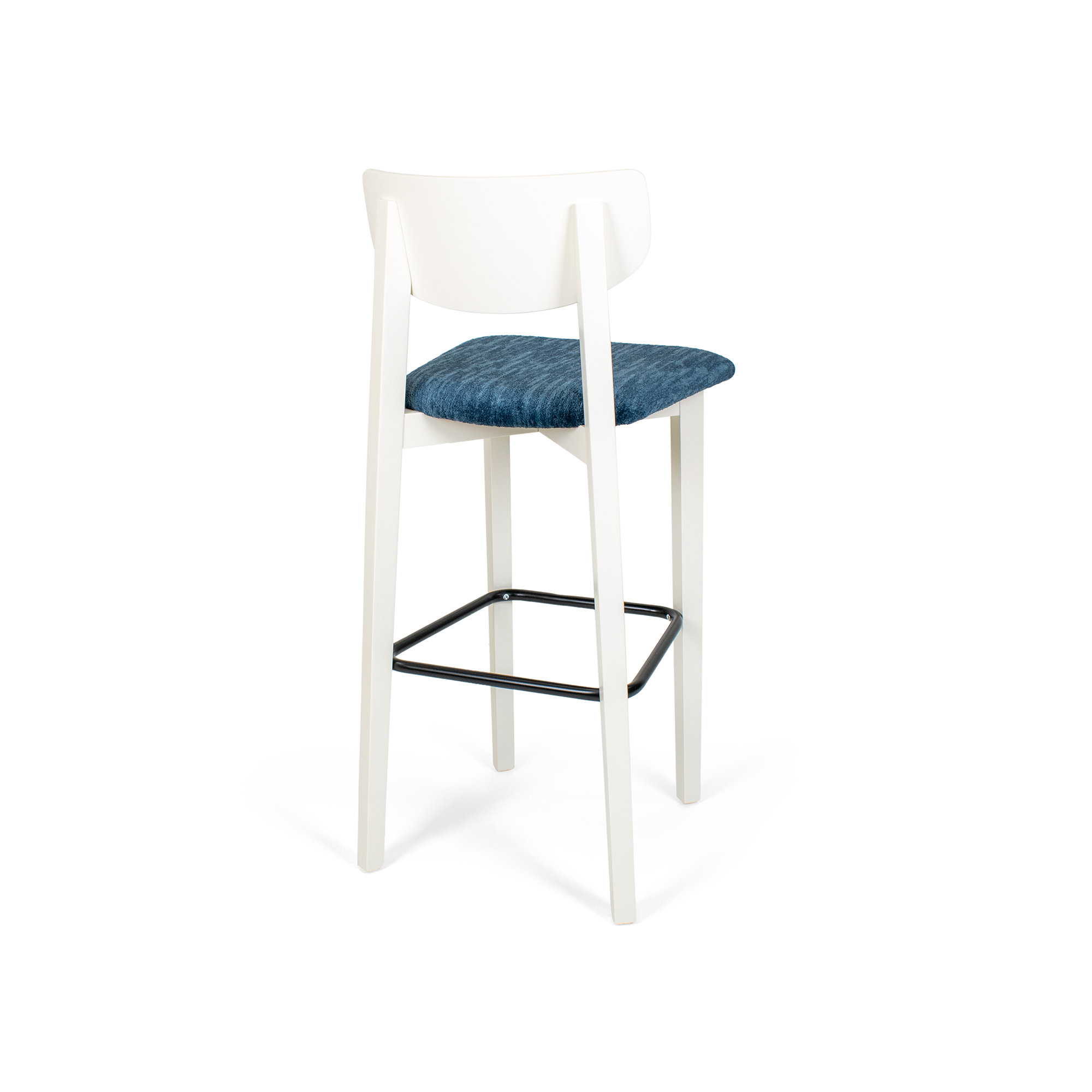 Izmir White Wood Bar Stool