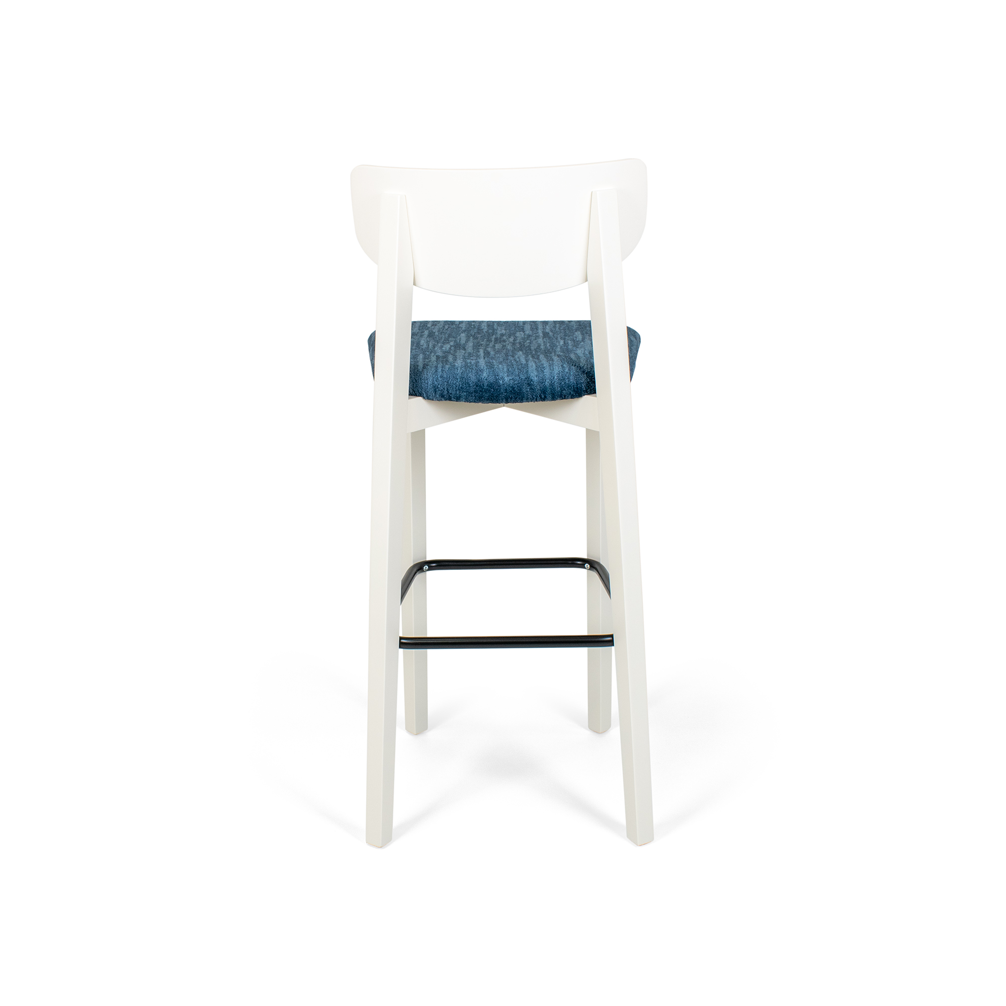 Izmir White Wood Bar Stool