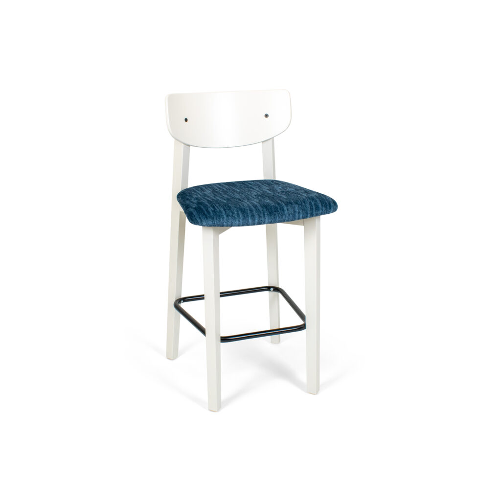 Izmir White Wood Counter Bar Stool