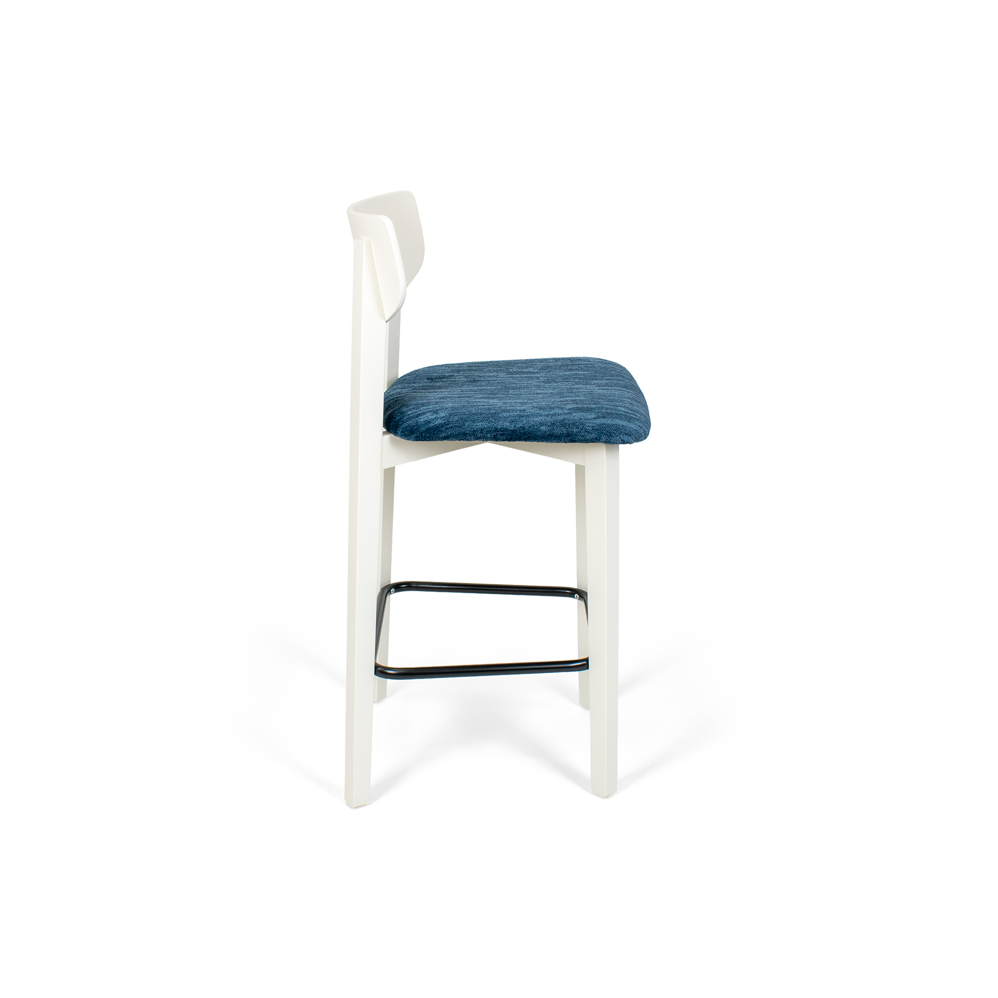 Izmir White Wood Counter Bar Stool