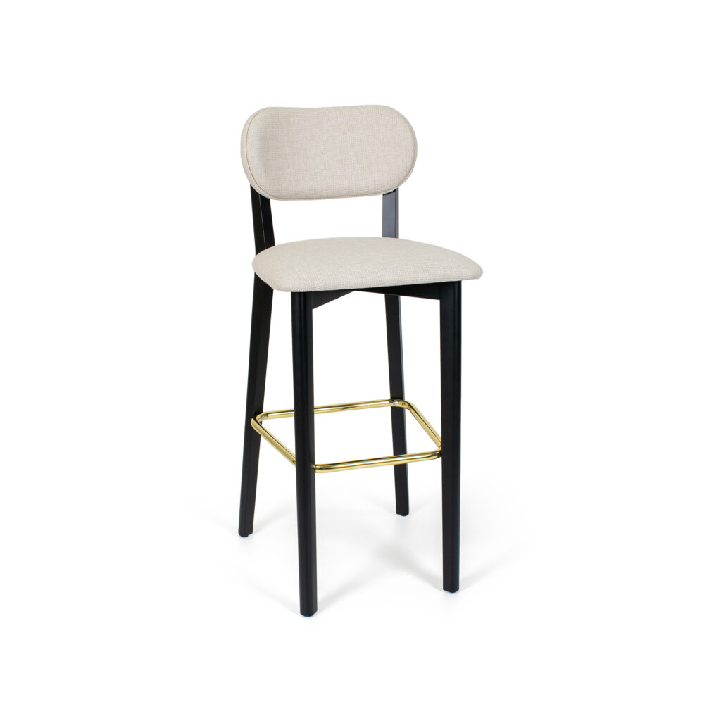 Milan Black Wood Bar Stool