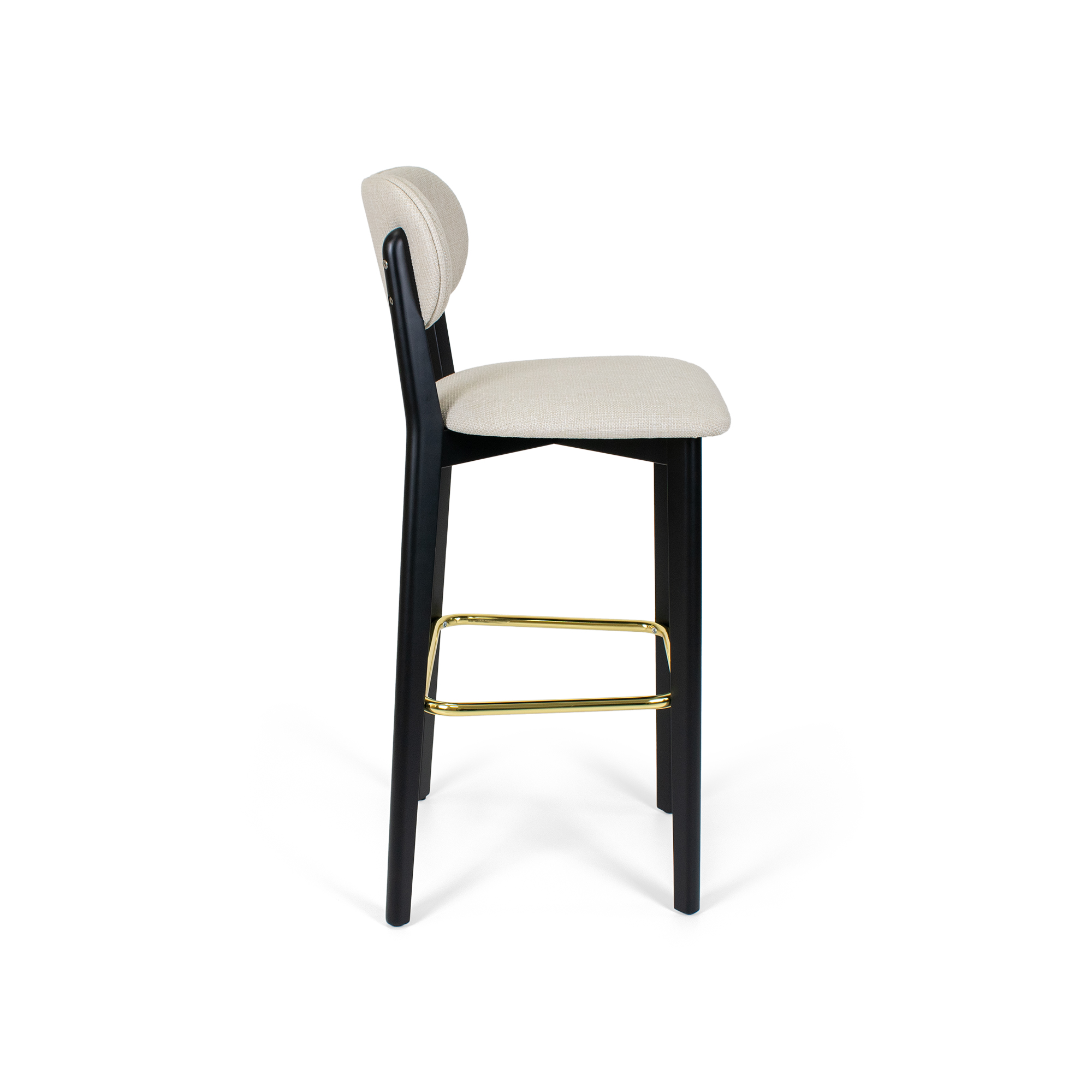 Milan Black Wood Bar Stool