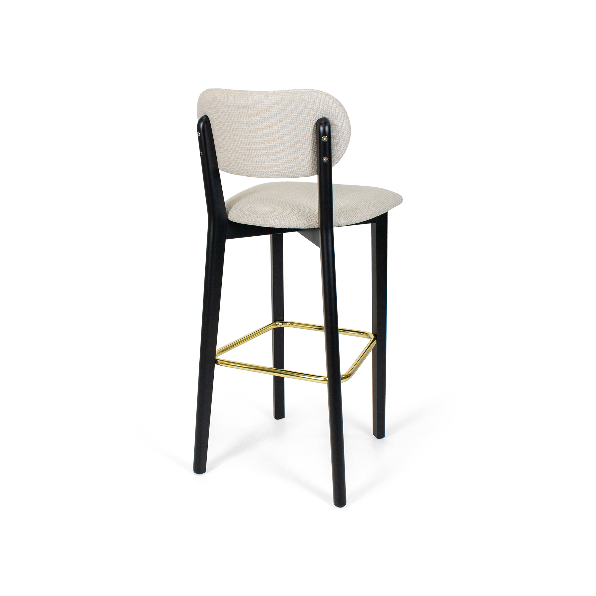 Milan Black Wood Bar Stool