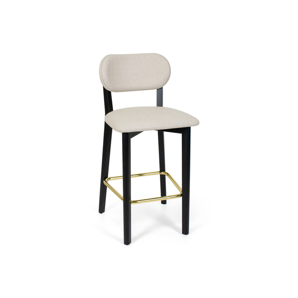 Milan Black Wood Counter Bar Stool