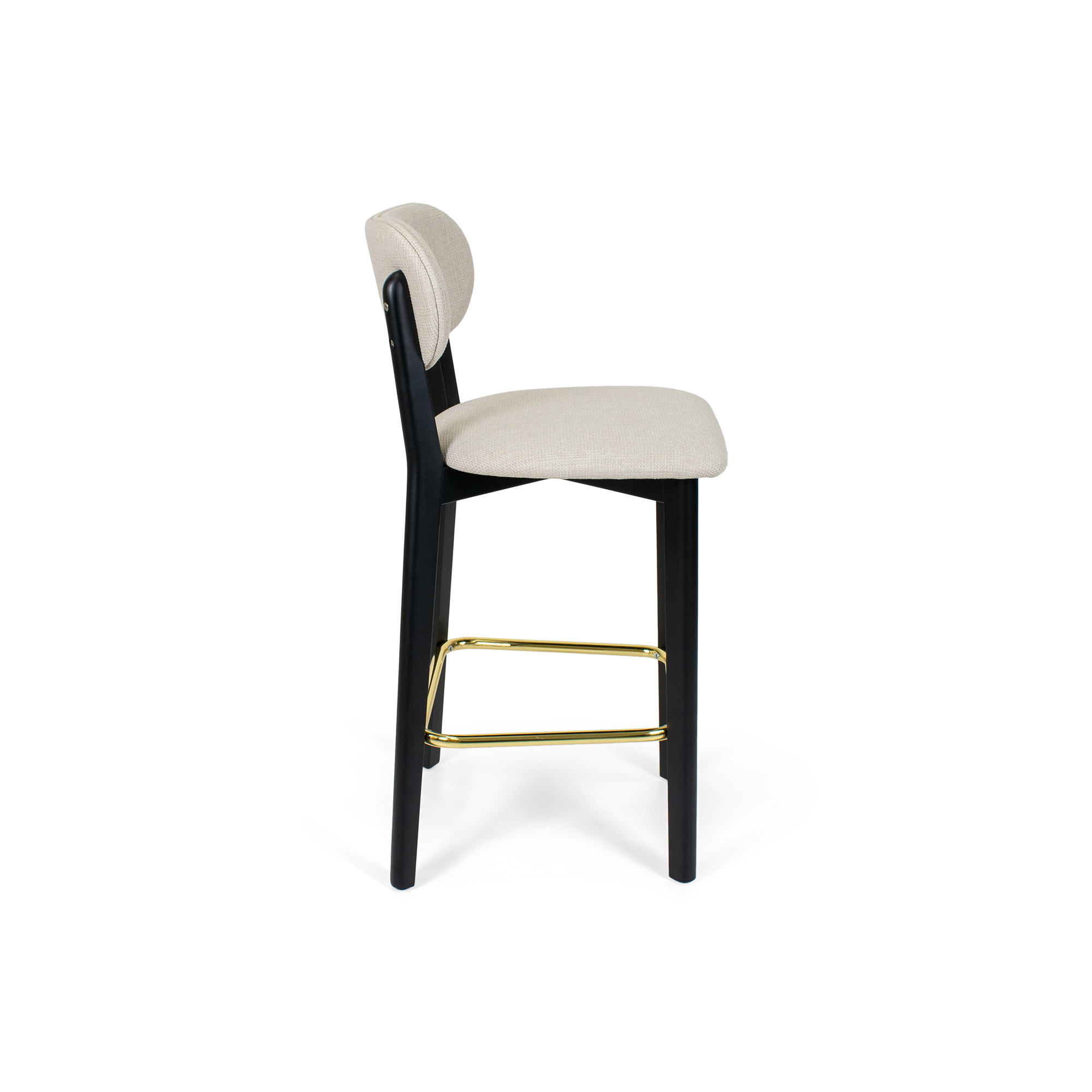 Milan Black Wood Counter Bar Stool