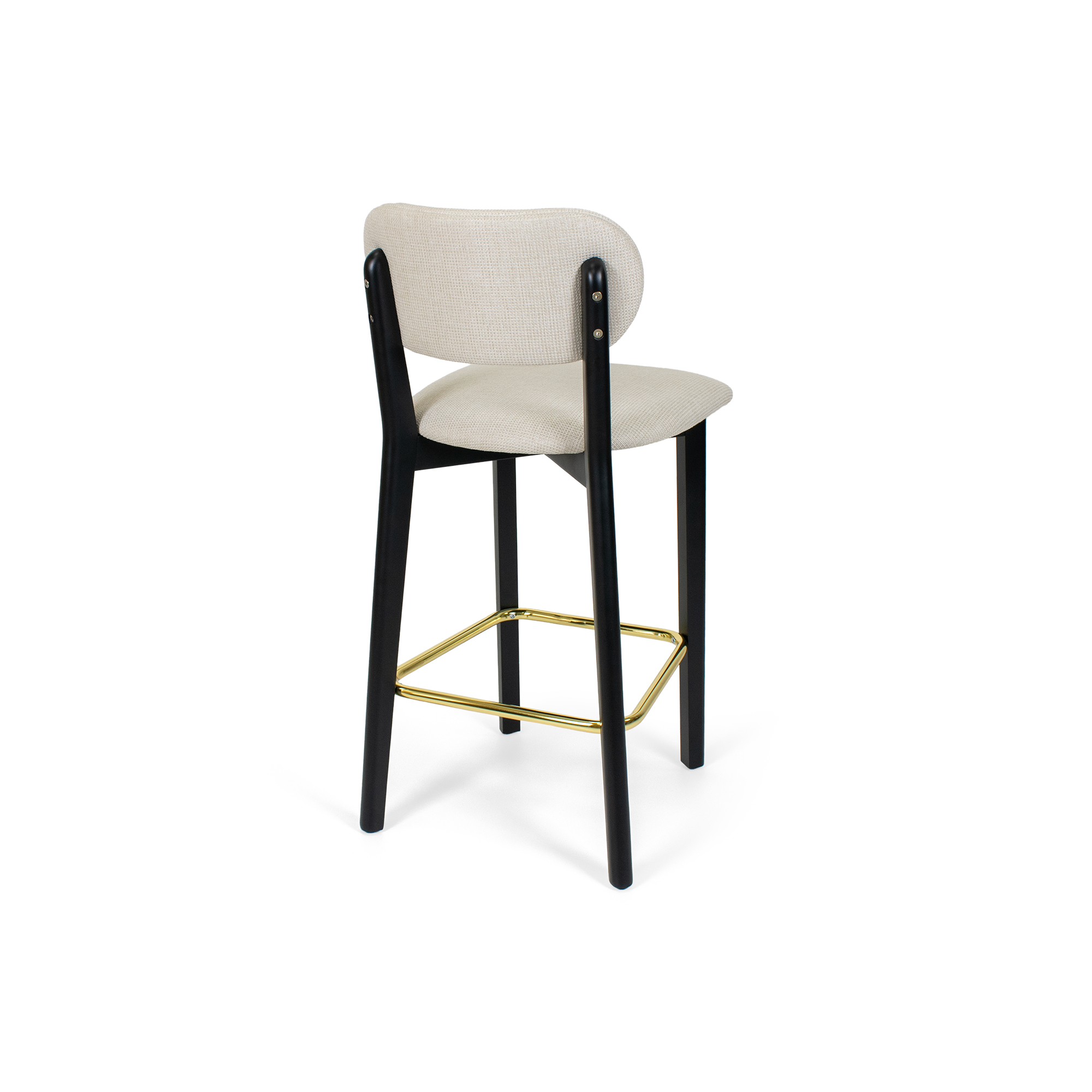 Milan Black Wood Counter Bar Stool