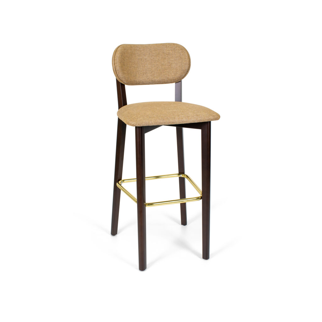 Milan Dark Walnut Wood Bar Stool
