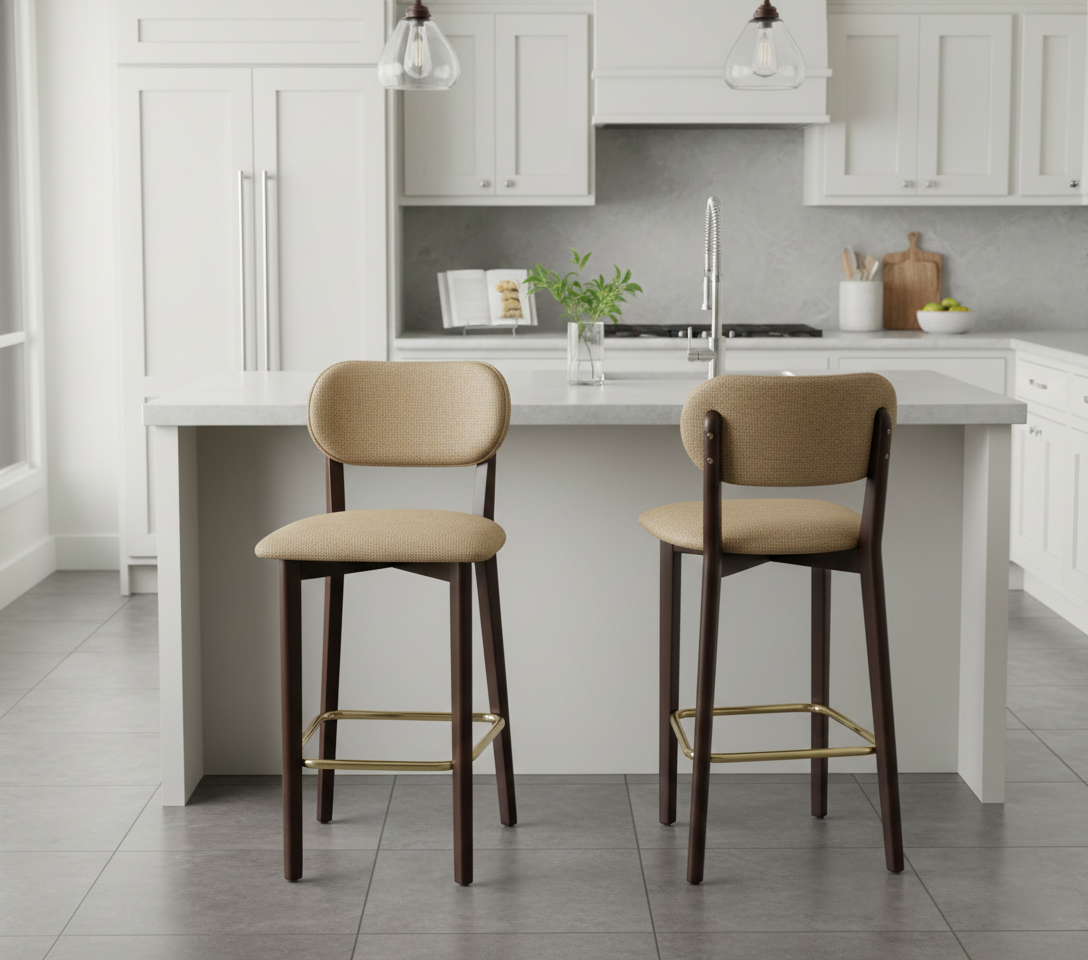 Milan Dark Walnut Wood Counter Bar Stool