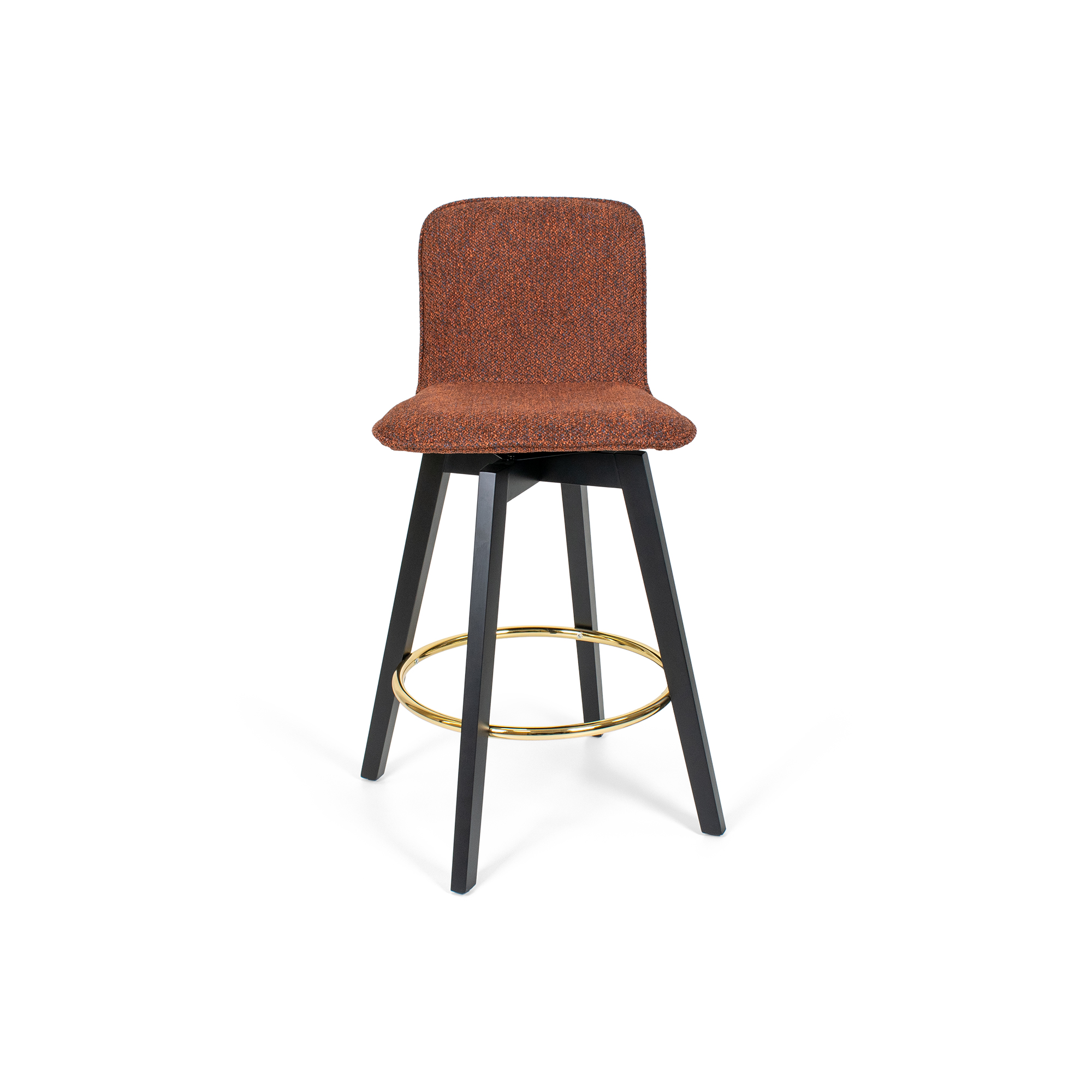 Munich Upholstered Black Wood Counter Bar Stool