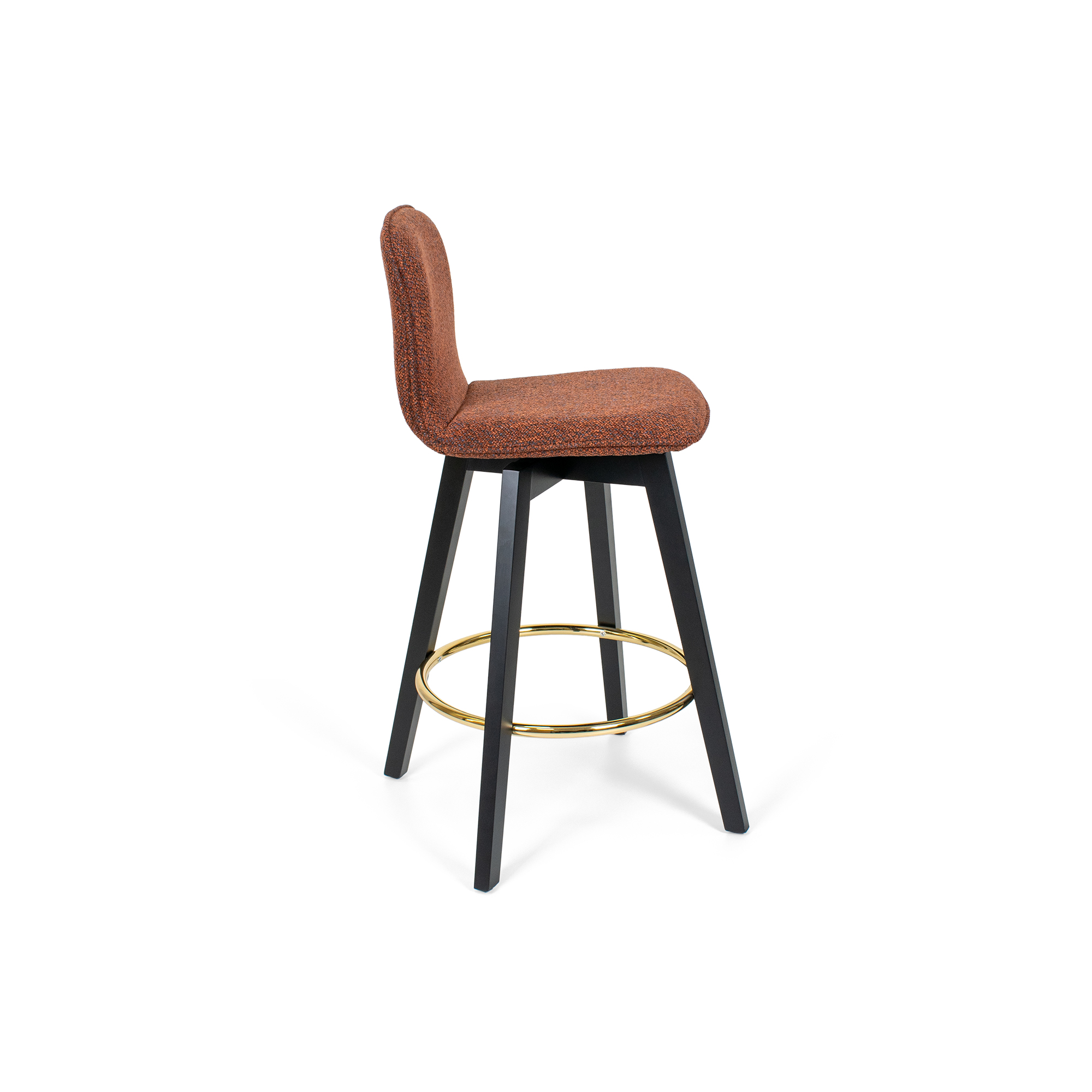 Munich Upholstered Black Wood Counter Bar Stool