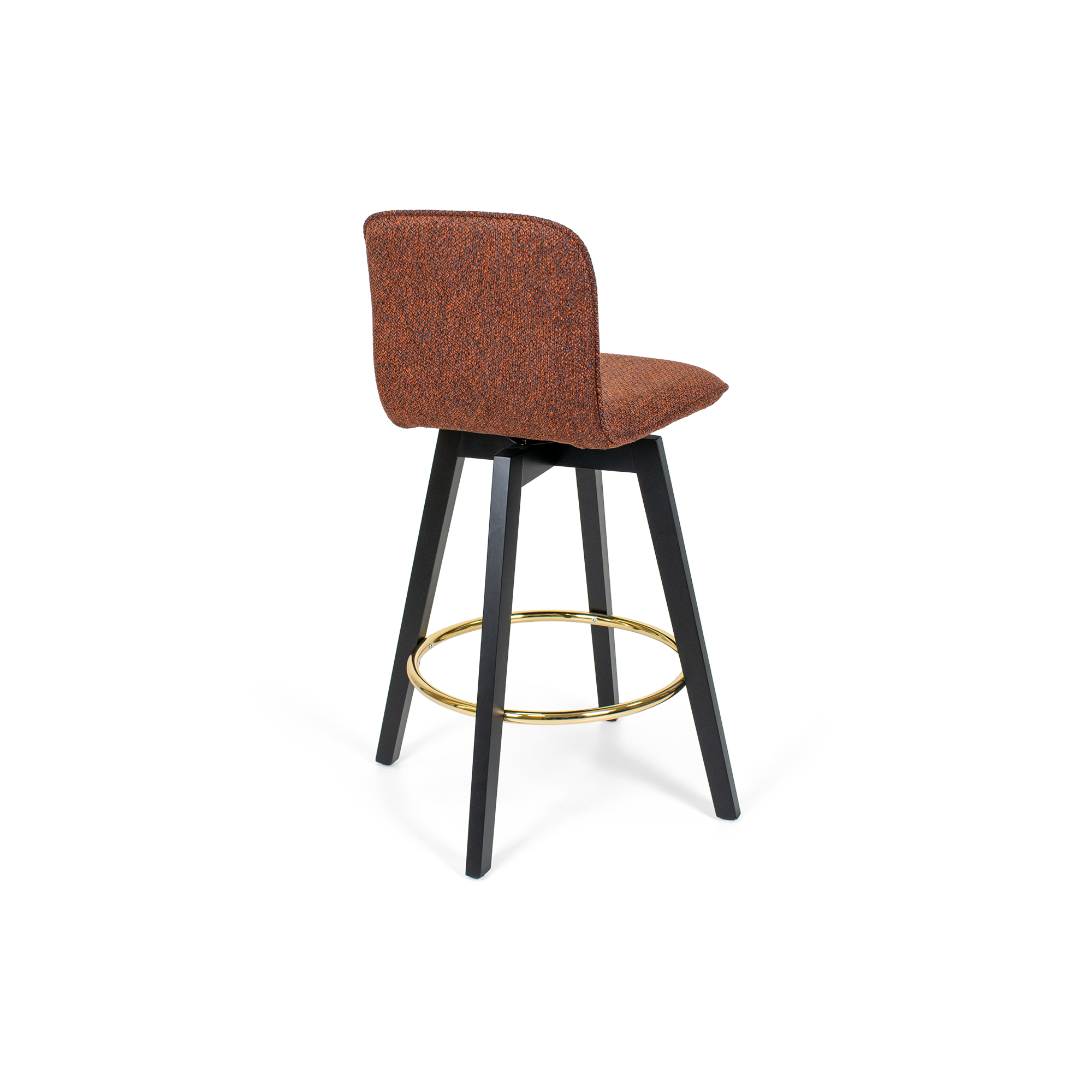 Munich Upholstered Black Wood Counter Bar Stool