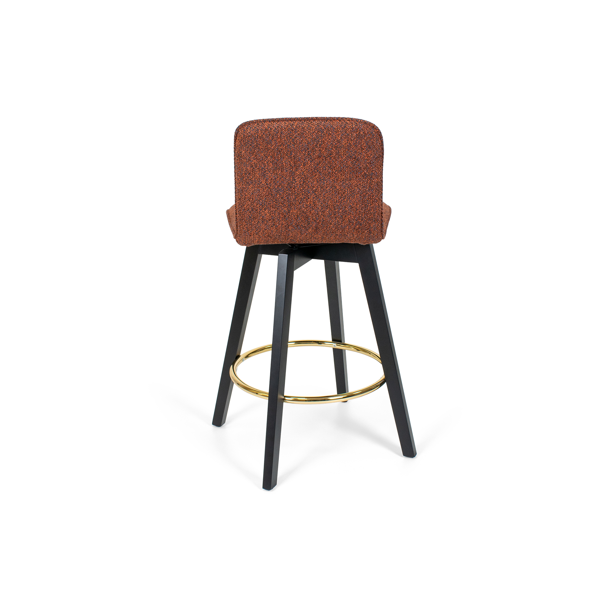 Munich Upholstered Black Wood Counter Bar Stool