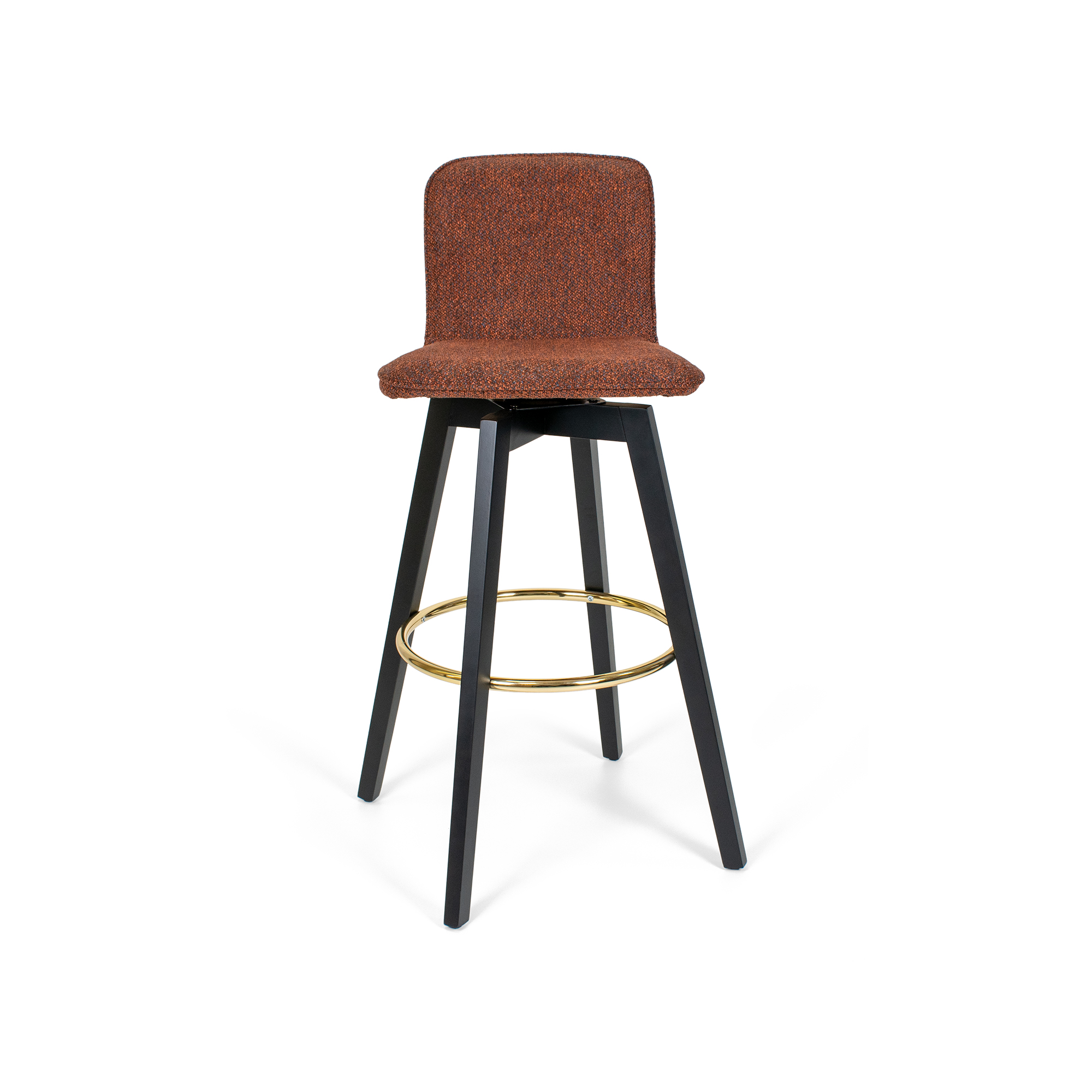 Munich Upholstered Black Wood Bar Stool