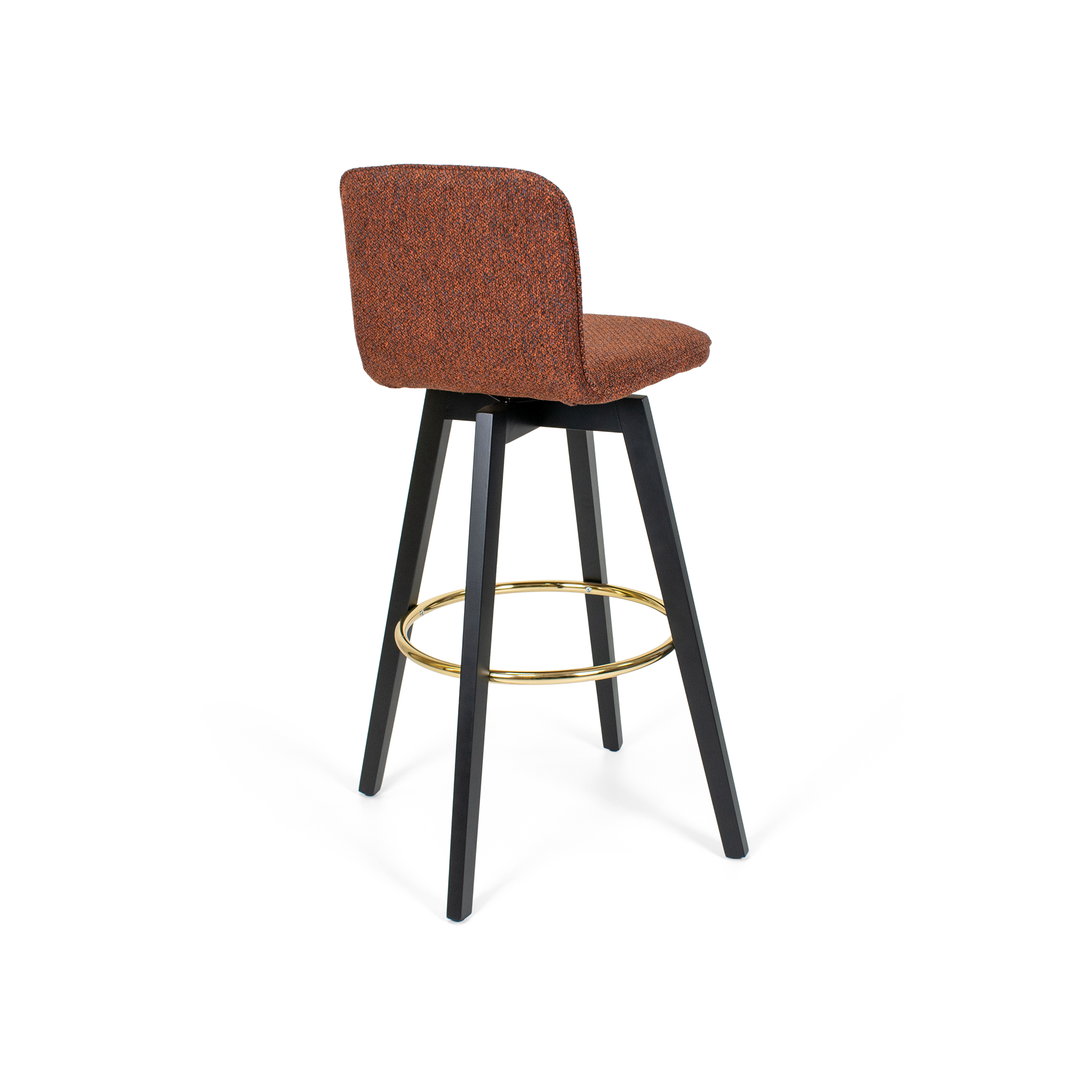 Munich Upholstered Black Wood Bar Stool