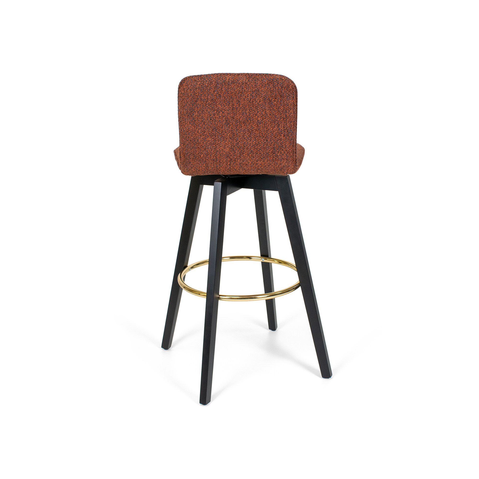 Munich Upholstered Black Wood Bar Stool